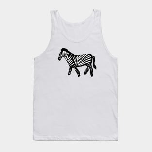 Zebras Pattern in Black and White Tank Top